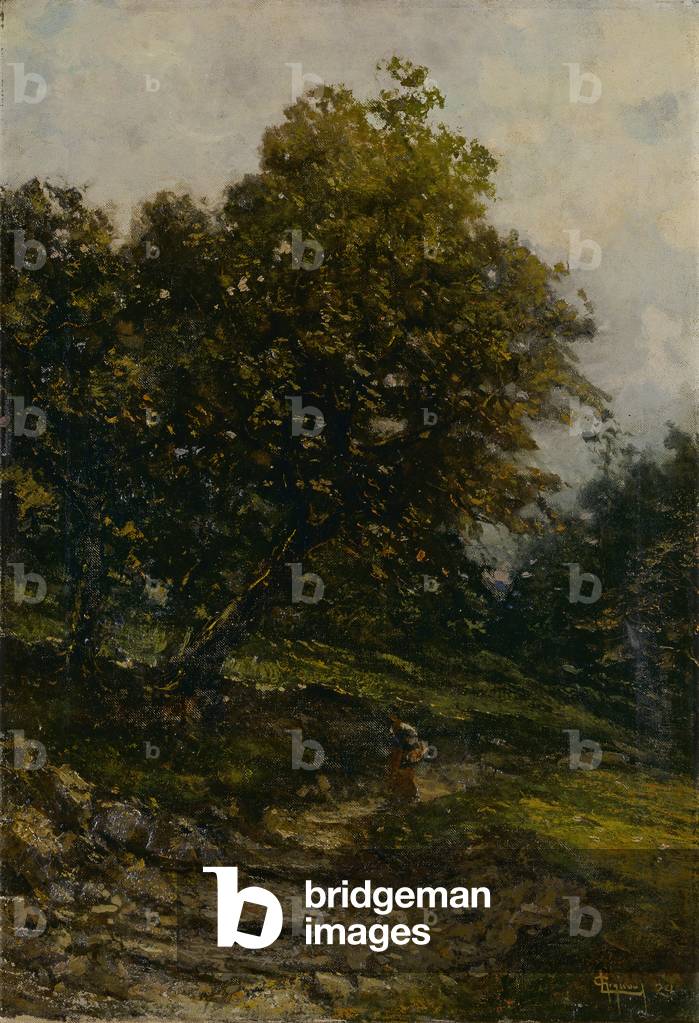 A Path in the Woods with a Peasant Girl, 1894 (oil on canvas)