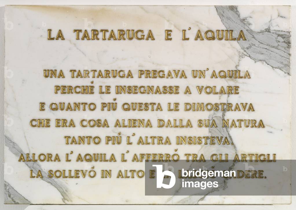The Turtle and the Eagle (La tartaruga e l'aquila), 1972 (marble plaque)