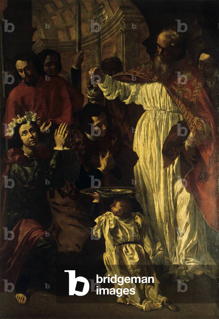 Baptism of Valerian, by Paolo Finoglio, 17th Century, oil on canvas