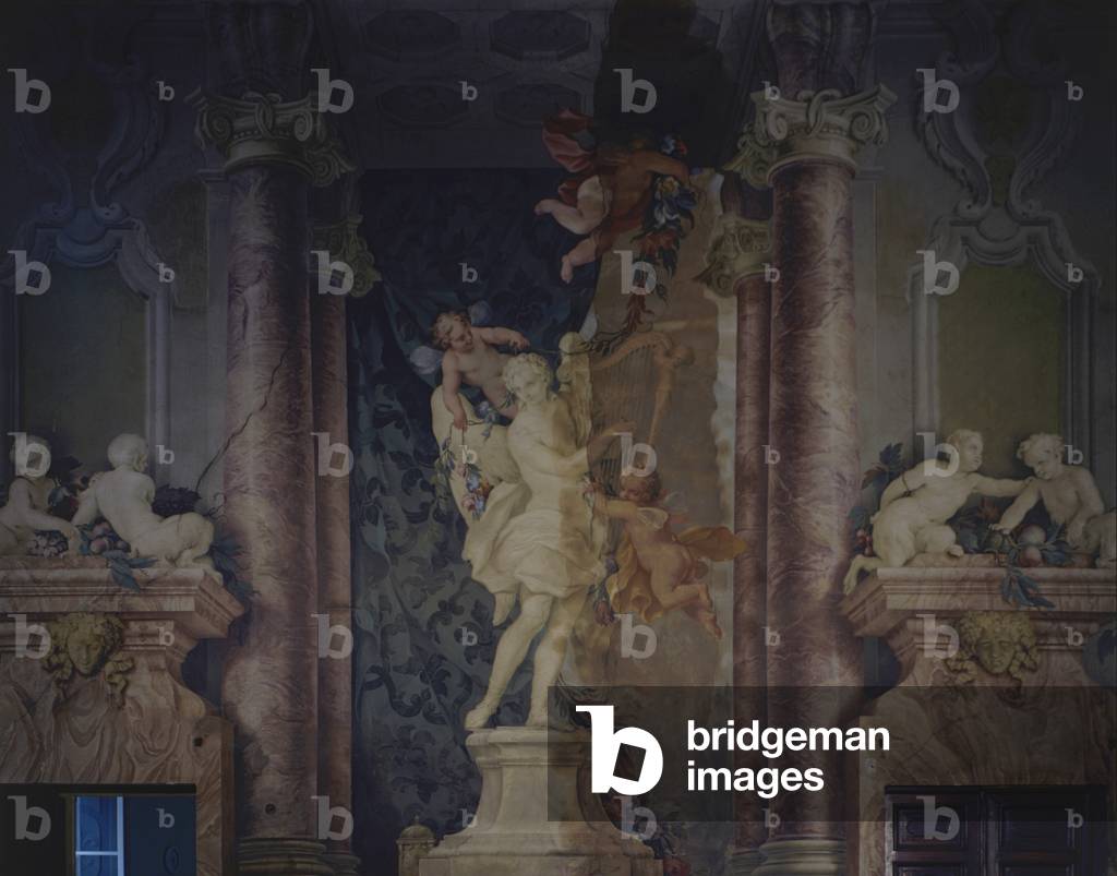Decoration for Sacchini Ferrari Palace, by Unknown Quadraturist from Emilia, 18th Century, fresco