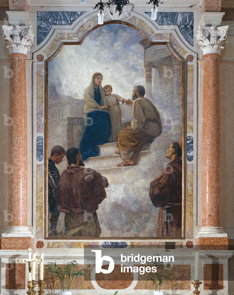 Holy Family and Saints (Sacra Famiglia e santi), by Francesco Danieli, 19th Century, canvas