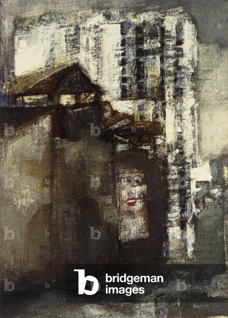 Advertising (Pubblicità), by Lorenzo Vespignani, 1959, 20th Century, oil on canvas