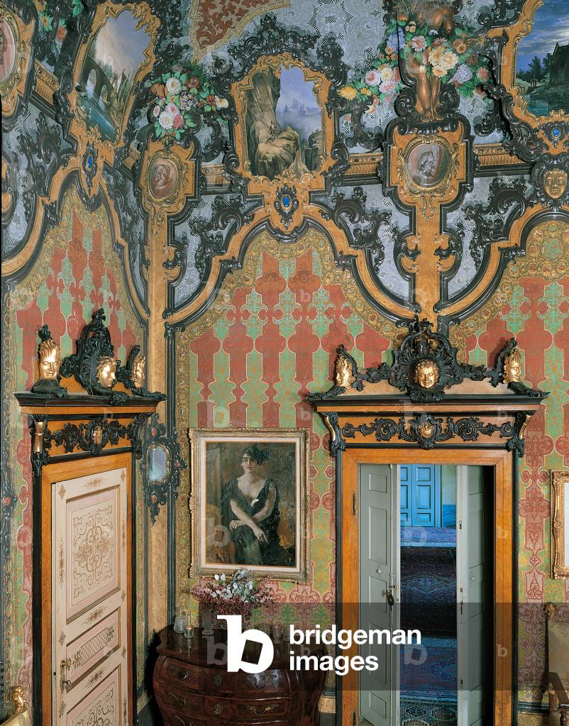 Decoration of Barbò Mainardi Palace in Cremona, by Vincenzo Marchetti, Pietro Moschini, 1837, 19th Century