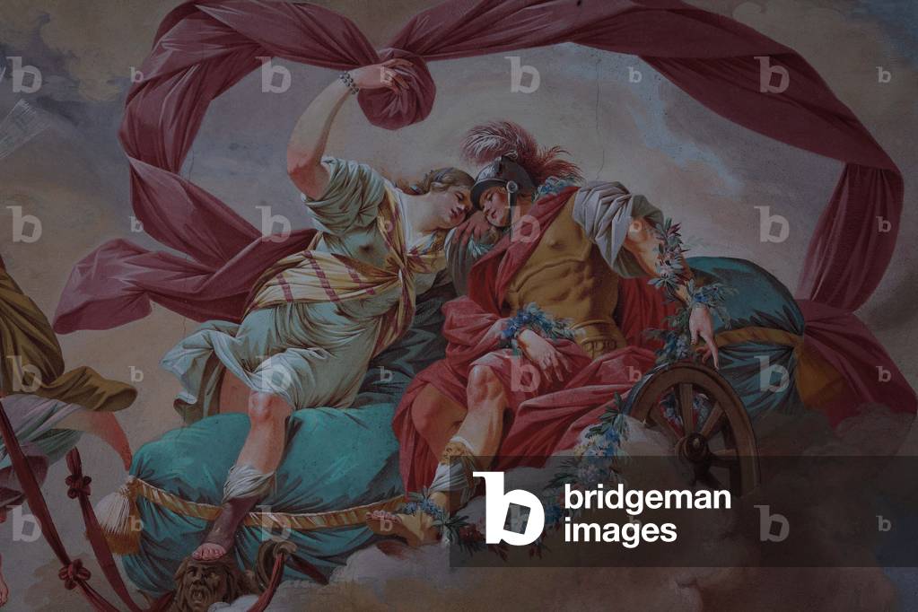 Armida and Rinaldo, by Filippo Comerio, c. 1705, 18th Century, fresco