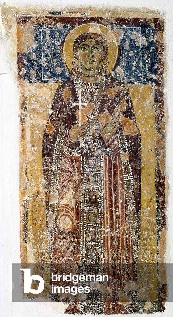 Saint Barbara, by Unknown Artist, 11th Century, fresco