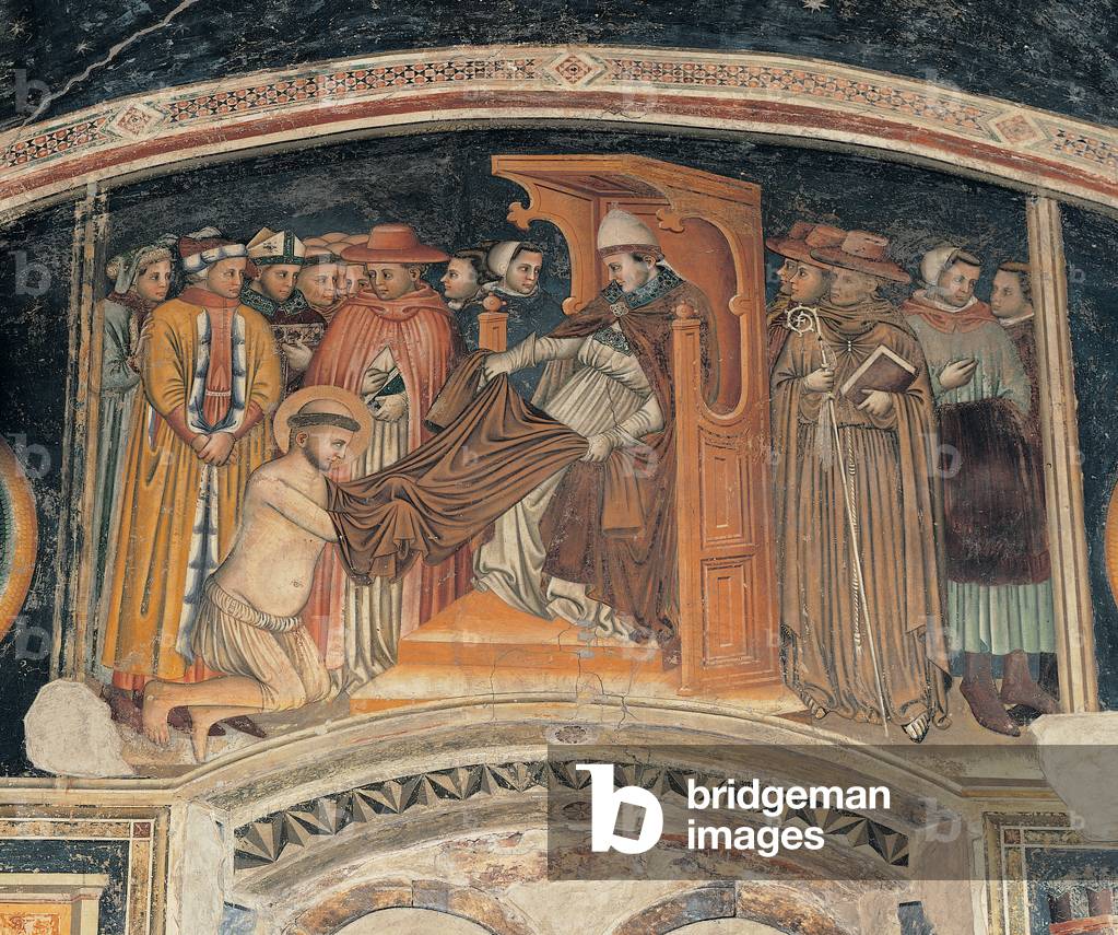 The Clothing of St Louis of Anjou, Angevin, (fresco)