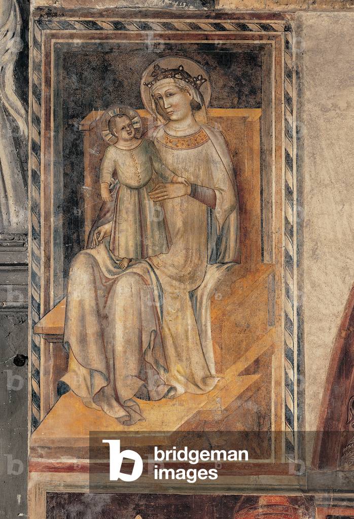 Madonna and Child Enthroned, (fresco)