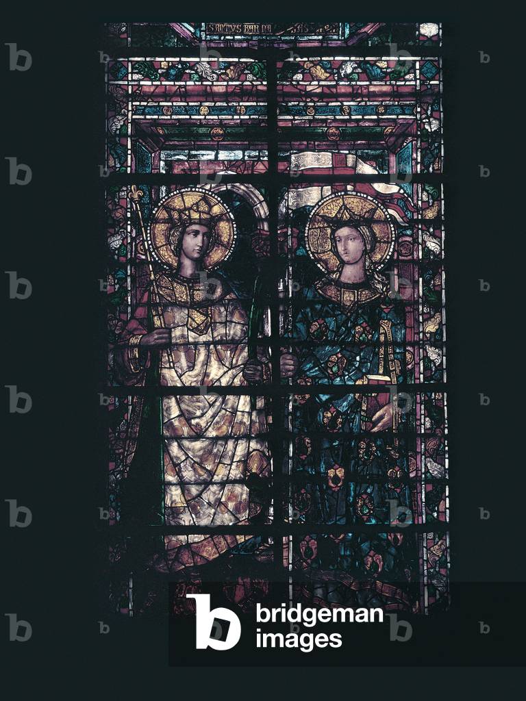 Window with two saints, (stained-glass window)