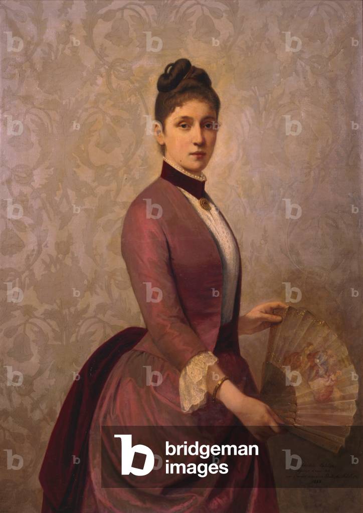 Portrait of Marta Malatesta Borsari, by Adeodato Malatesta, 19th Century, oil on canvas, 122 x 89 cm