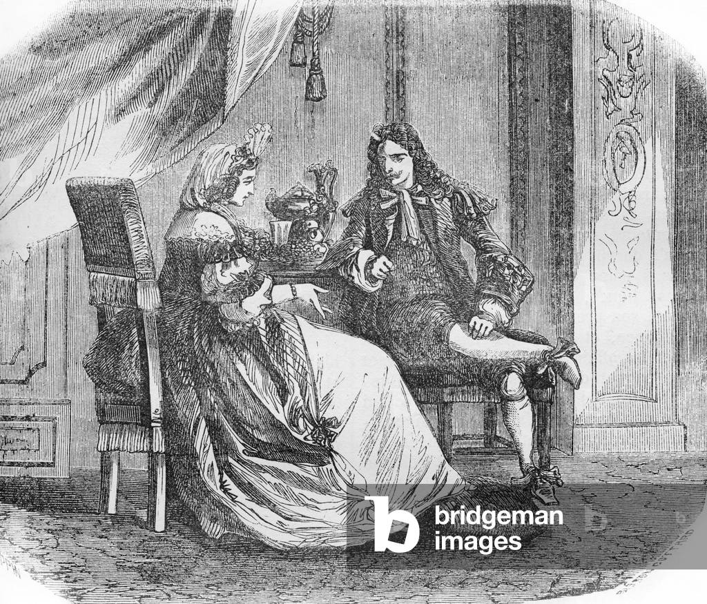 Portrait of Suzanne de Bruc de Montplaisir (1605-1705) Marquise du Plessiis-Belliere with Superintendent Nicolas Fouquet (1615-1680), Minister of Finance of Louis XIV (Portrait of Suzanne de Rouge, Marquise du Plessiis-Belliere and her friend Nicolas Fouquet Superintendent of Finance) Engraving from “Histoire de la Bastille” by Auguste Maquet, 1818 44