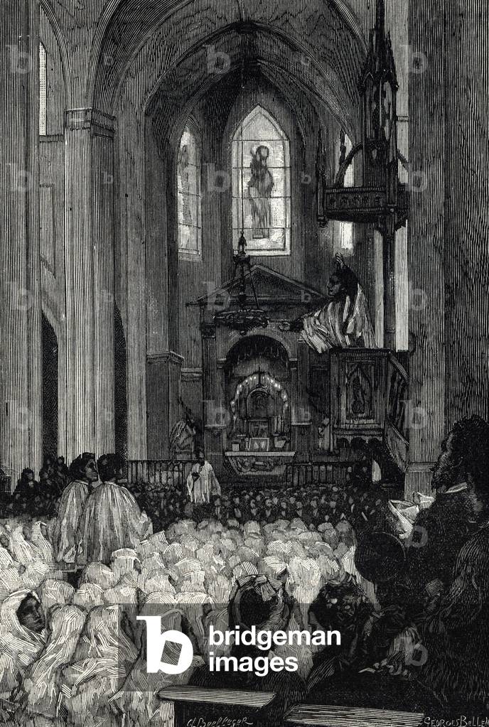 The first communion of Nana daughter of Gervaise and Coupeau then heroine of the novel of the same name Illustration of “The darkness” by Emile Zola 1884
