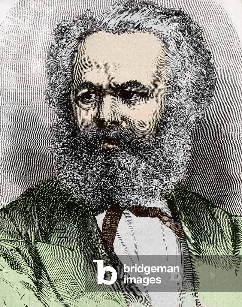 Portrait of Karl Marx (1818-1883), German philosopher and political theorist portrait of Karl (Carl or Carlo) Marx German historian, economist and revolutionary - Private collection
