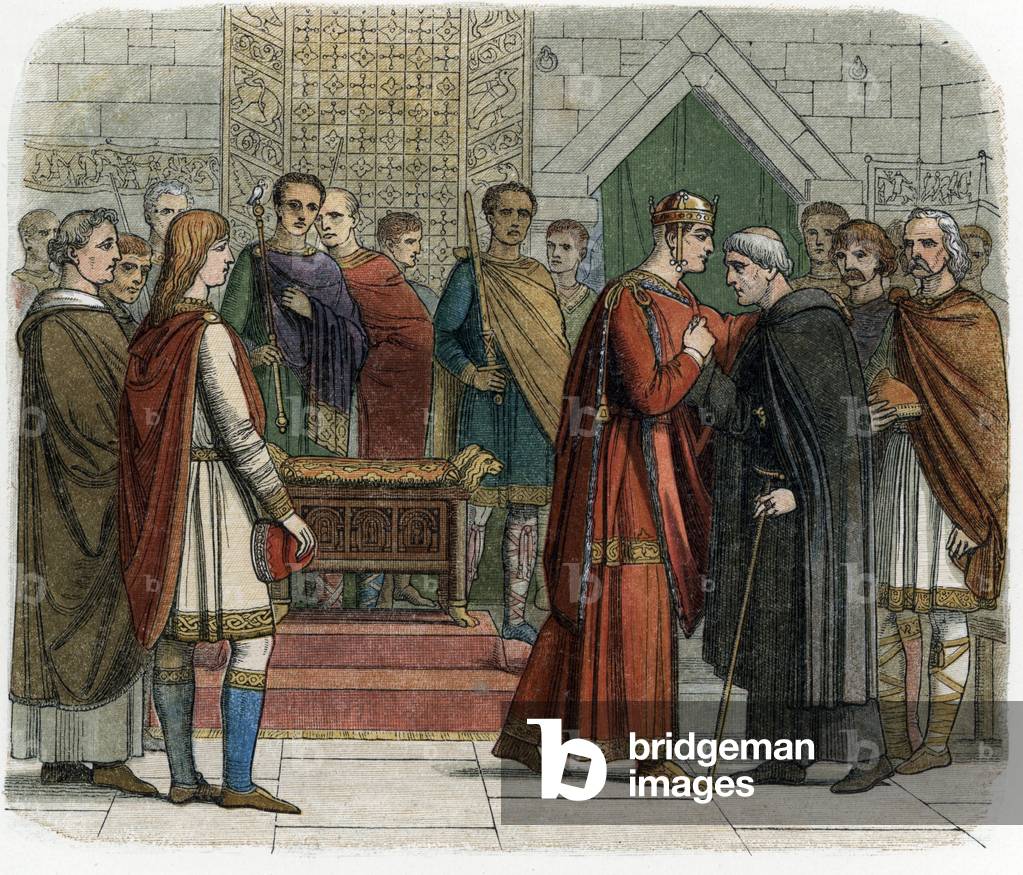 Normannische Eroberung Englands: „“ König Wilhelm I. von England sagt, der Eroberer empfängt die englischen Hä