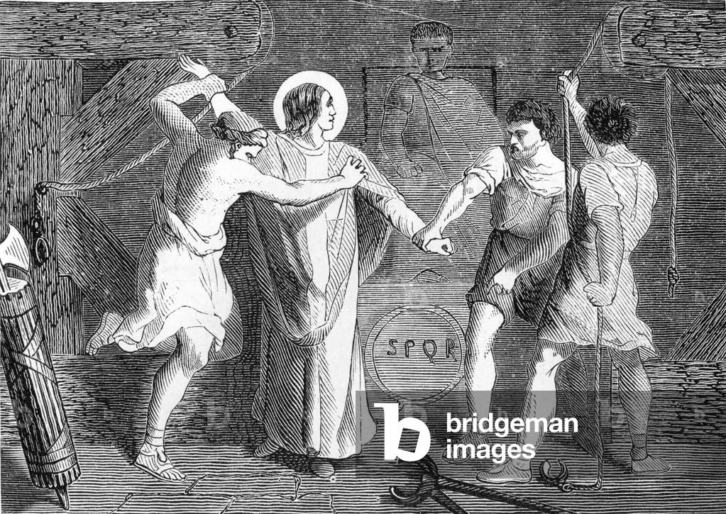 Saint Theodoritus of Antioch Greek-speaking Syrian Christian priest who died a martyr in Antioch during the reign of Emperor Julian the Apostate. 19th century (engraving)