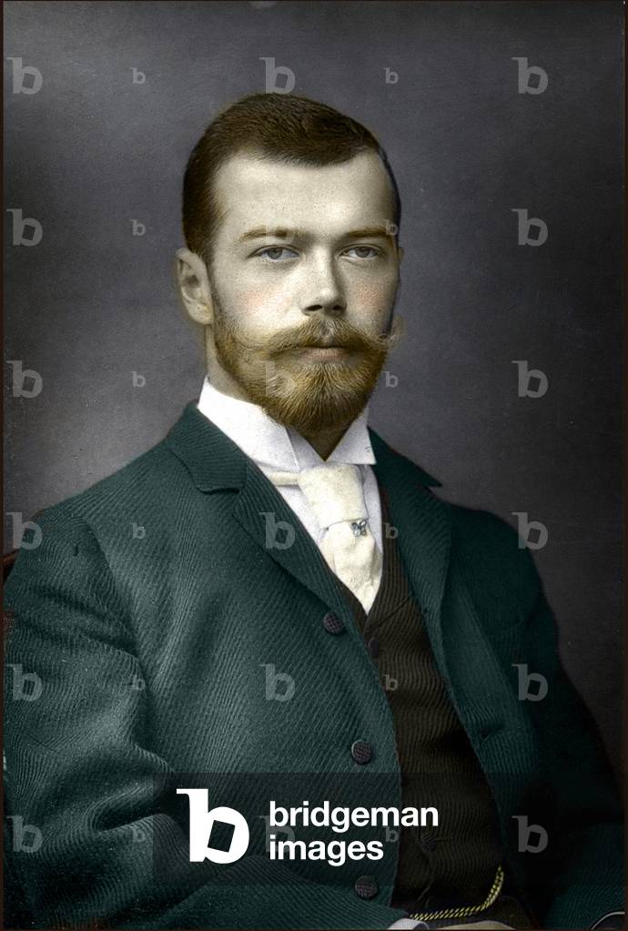 Portrait of Nicholas II (1868-1918), Tsar of Russia in 1890 - Nicholas II Tsar of Russia, as Tsarevich, ca 1890 - Photograph Private collection