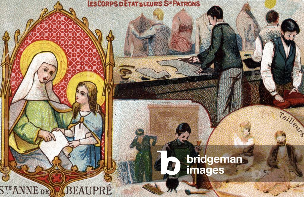 Representation of Saint Anne de Beaupre patron saint of tailors. End of the 19th century (chromolithograph)