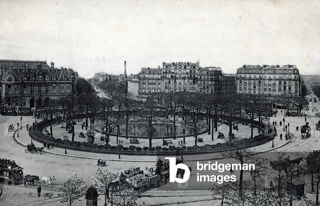 View of Place d'Italie in Paris around 1910 Postcard Private Collection