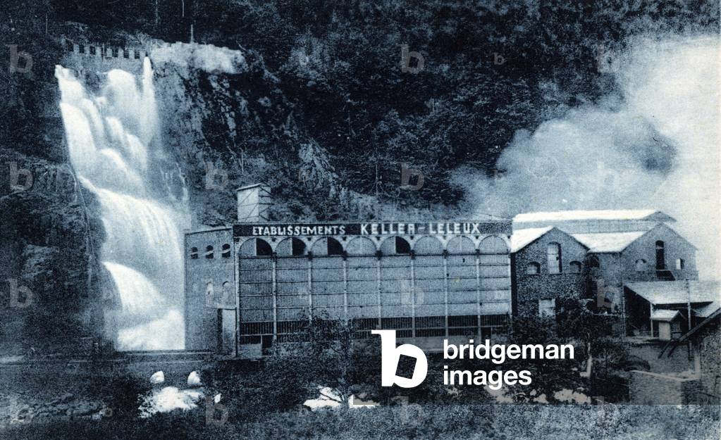 View of the establishments Keller Leleux (Keller-Leleux), hydroelectric plant in the Romanche valley in Livet (Isere) Postcard 1910 - 1915