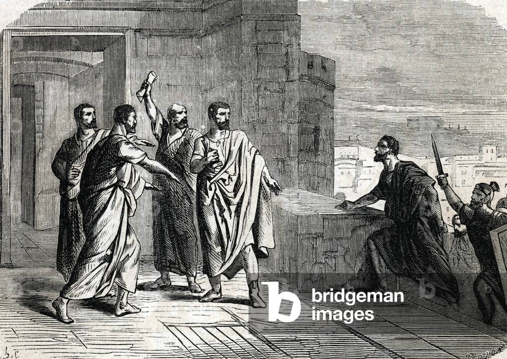 Tiberius Gracchus (168-133 BC) taking refuge in the capitol during “riots”