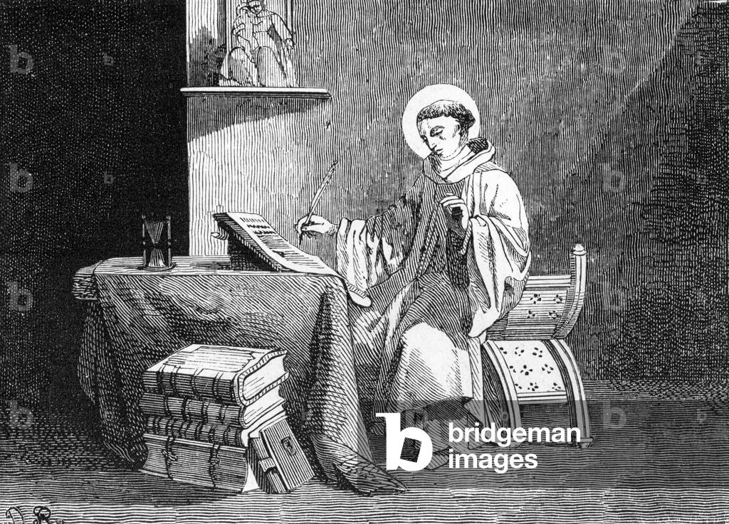 Representation of Saint Bernard of Clairvaux (1090-1153) (Bernard of Clairvaux) Engraving 19th century Private collection