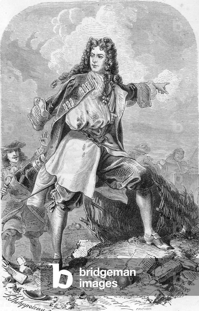 Portrait of Louis Francois de Boufflers, Duke of Boufflers (1644-1711) a French soldier (engraving)
