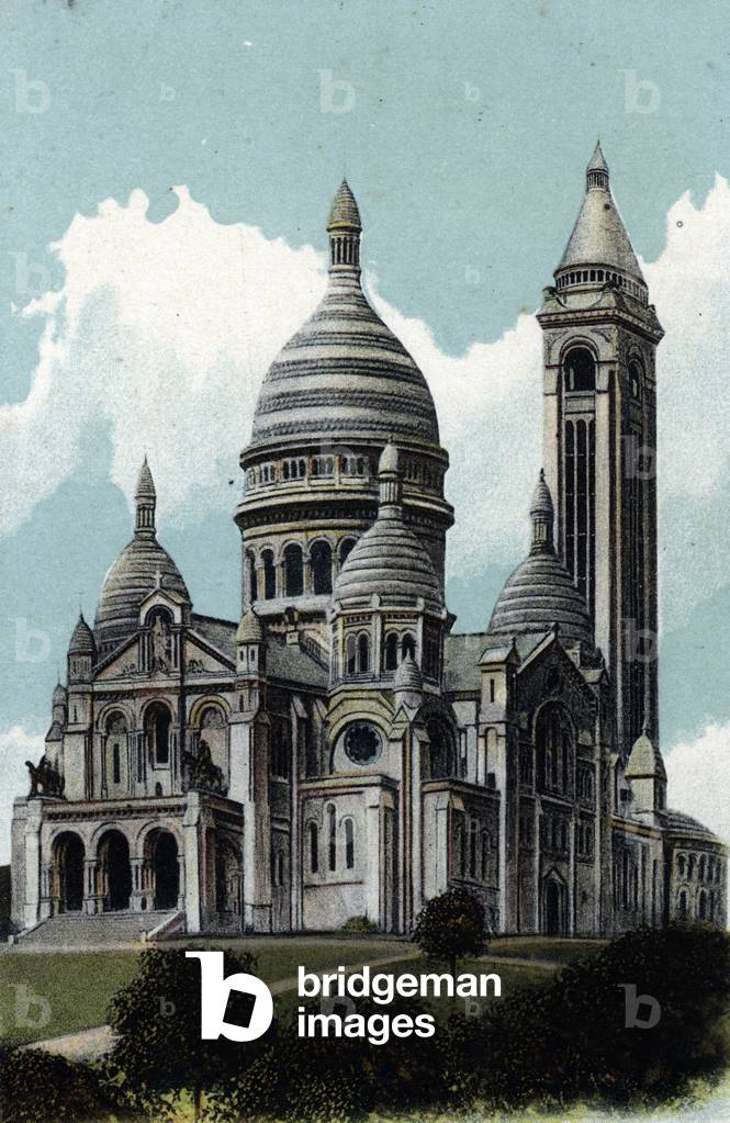 View of the Basilica of the Sacre Coeur in Montmartre, Paris, c.1910 (postcard)