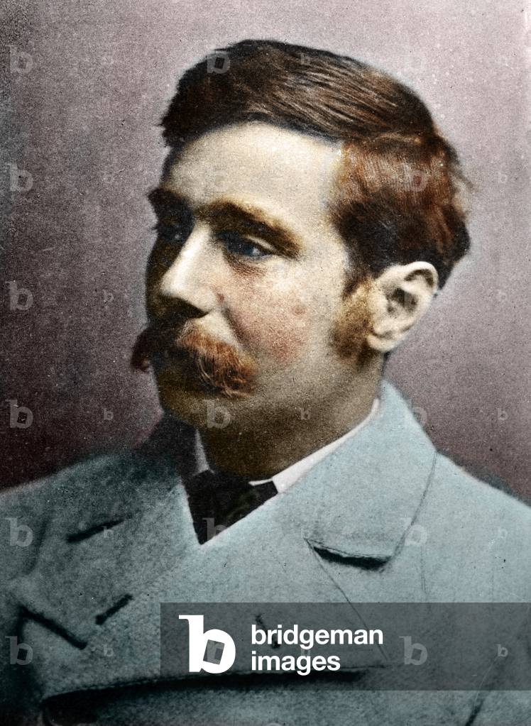 Portrait of H.G. Wells, circa 1890-1895 (Colorized photo)