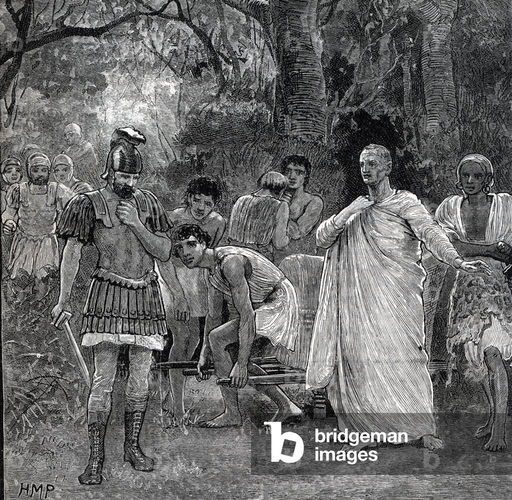 the death of Ciceron, 1885 (engraving)
