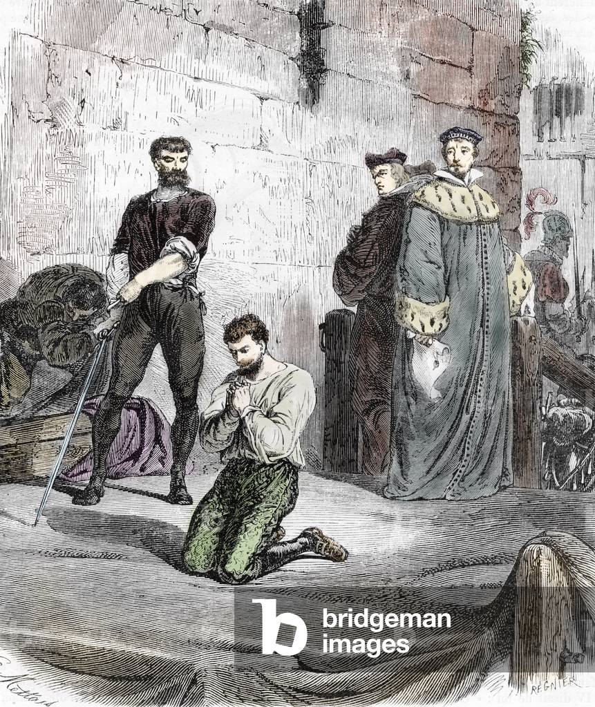 Esecuzione di Carlo de Gontaut (1562-1602), barone allora duca di Biron nel 1602, accusato di alto tradimento 