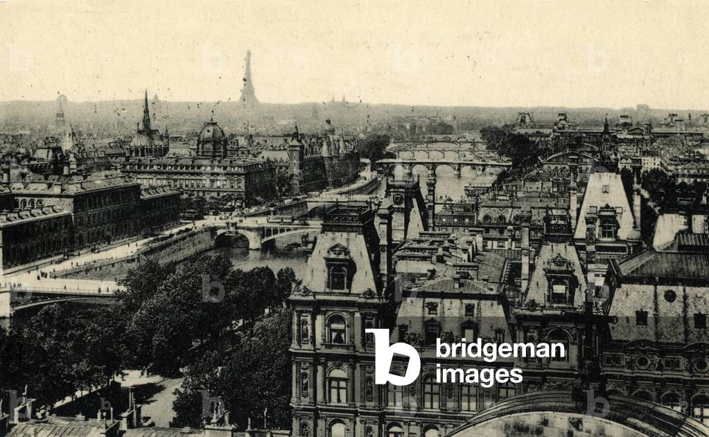 "Panorama der acht Brücken in Paris Postcard Privatsammlung" 1900 von Unknown photographer