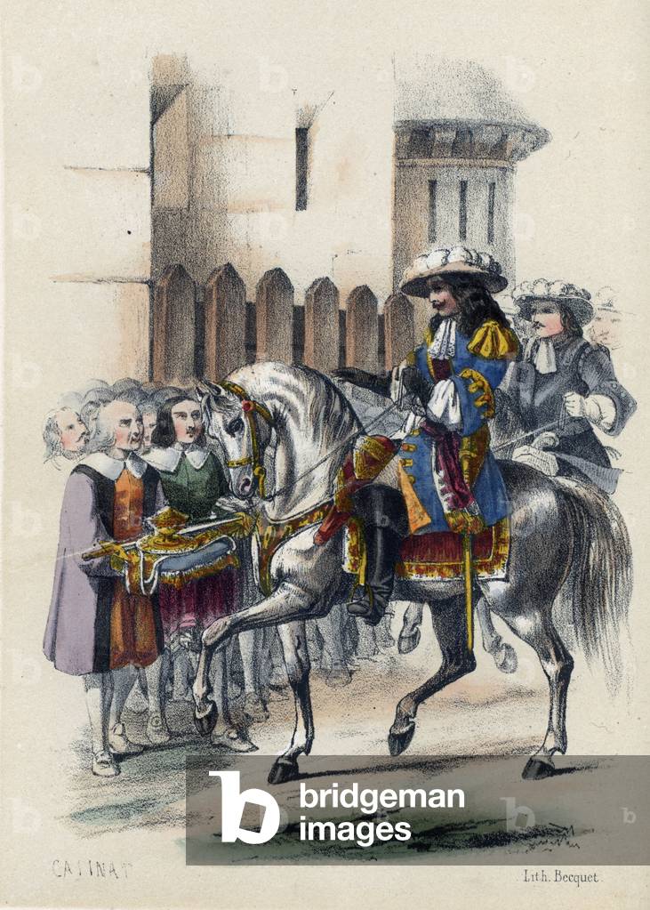 Portrait of Nicolas Catinat de La Fauconnerie (1637-1712), French military commander and Marshal of France Lithograph from “Les anges de la terre” by Saintes, 1844 - Private collection