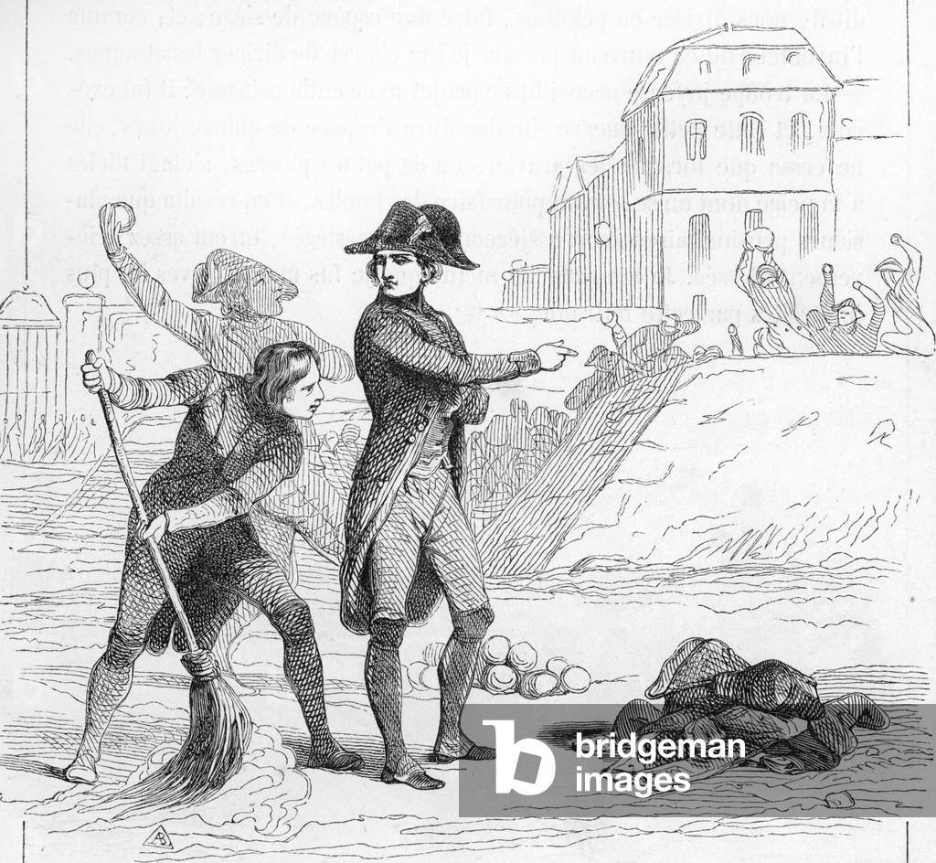 Young Napoleon leads his classmates in clearing the snow 1783 Engraving from “” Histoire de l'empereur Napoleon” by Laurent de l'ardeche 1840 Private collection Â