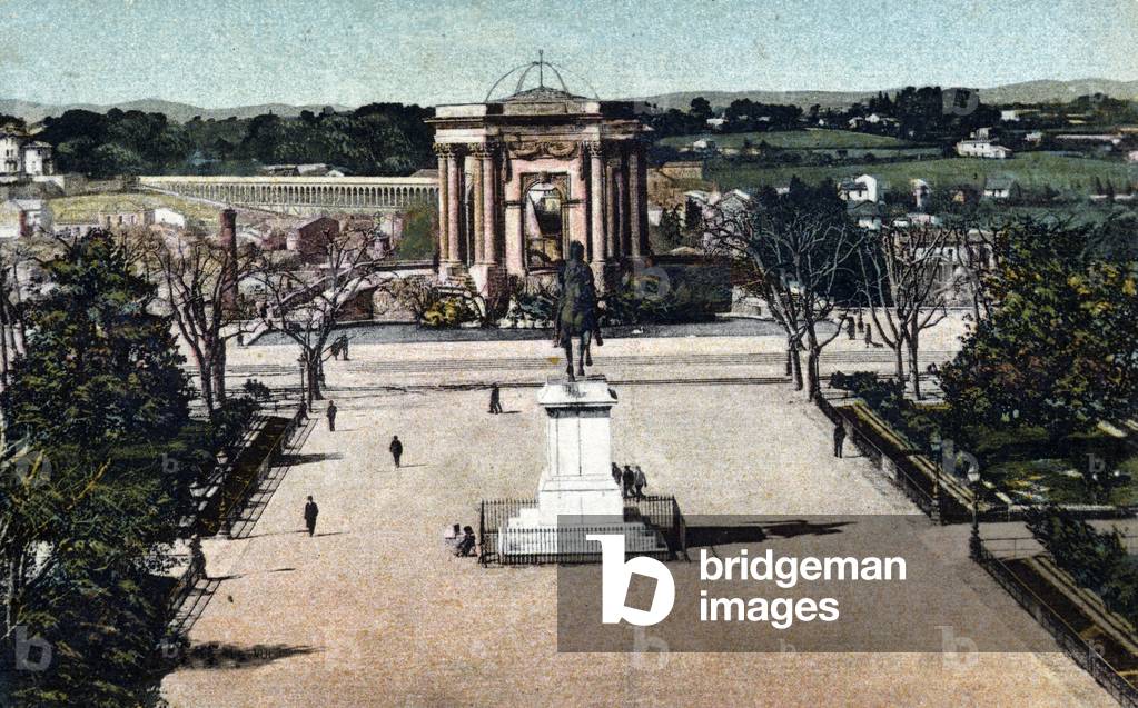 View of the Promenade du Peyrou in Montpellier, Herault 1910 about Private Collection
