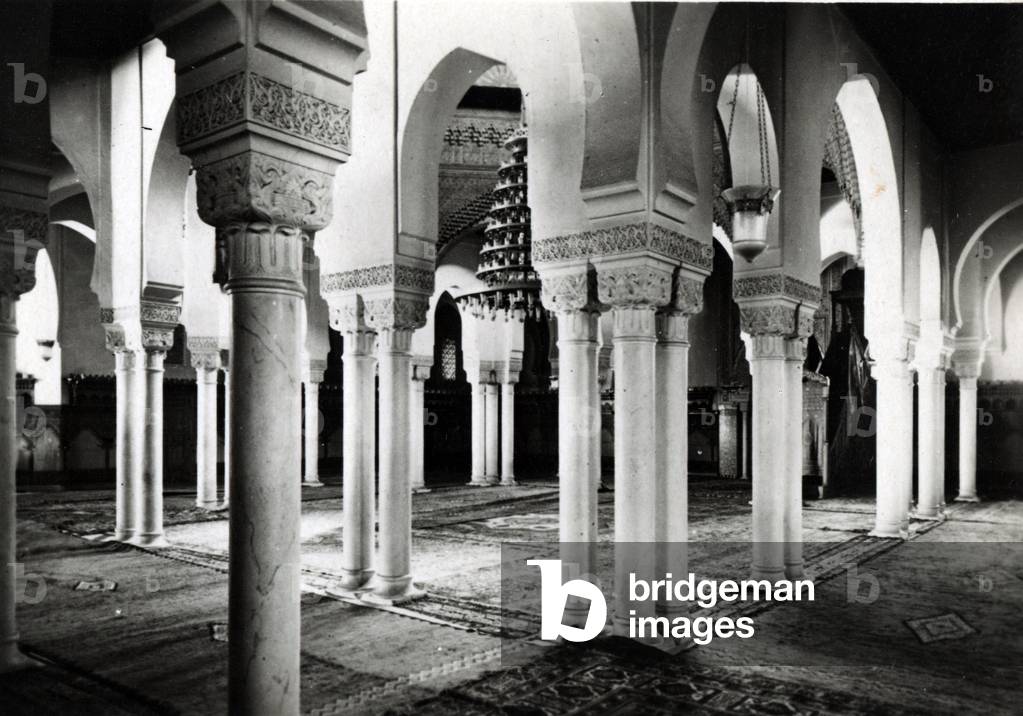 View of the Great Mosque of Paris (5th arrondissement) around 1932: the prayer hall (Great Mosque of Paris: the prayer hall, 1932 ca) Private collection
