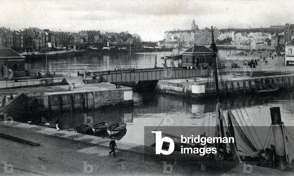 General view of the port of Dieppe, Seine Maritime, Normandy Postcard ca. 1905