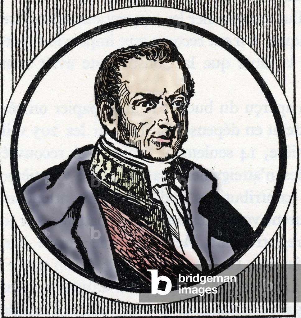 Portrait of Nicolas Francois Mollien (1758-1850), French politician. 19th century (engraving)