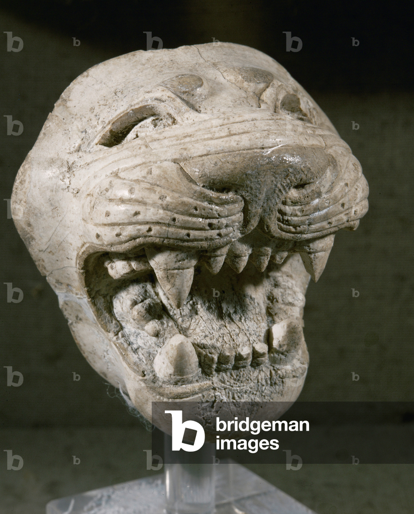 Head of a roaring lion, from Arslan Tash, ancient Hadatu …