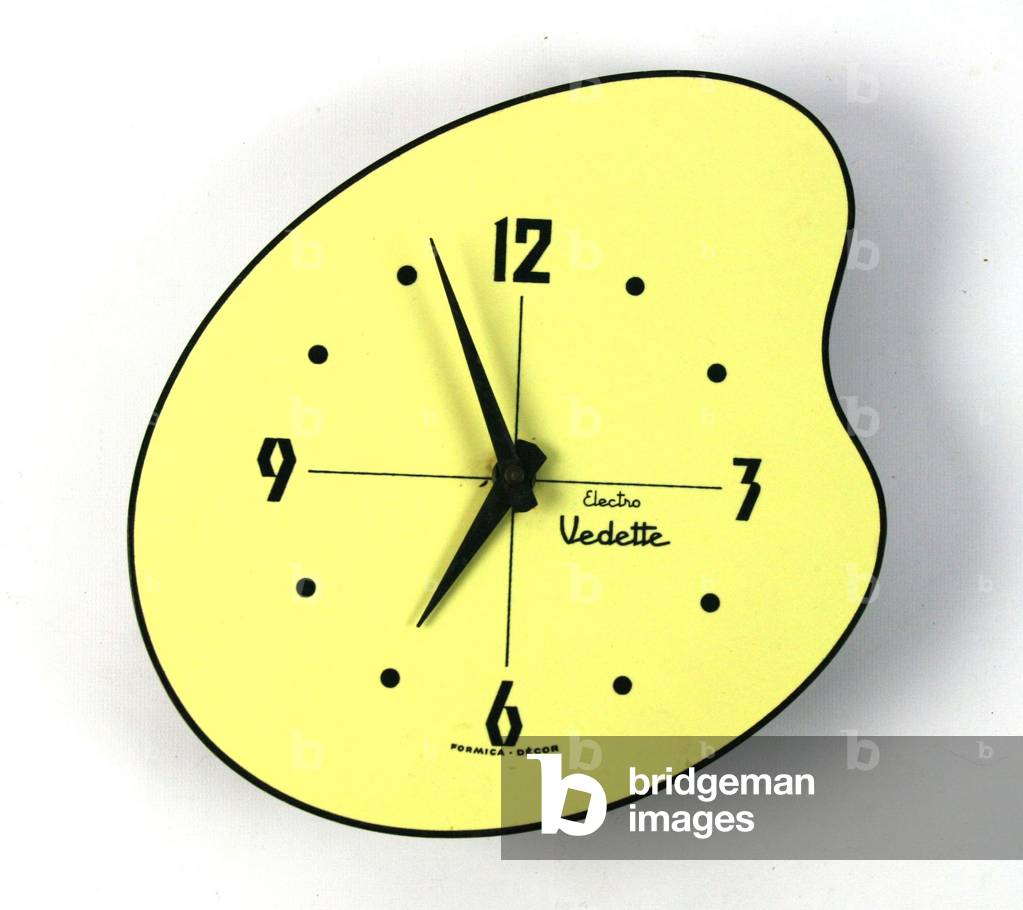 Kitchen Clock Vedette Electro Formica yellow