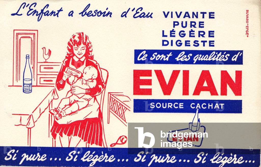 Drinking water Evian model 1