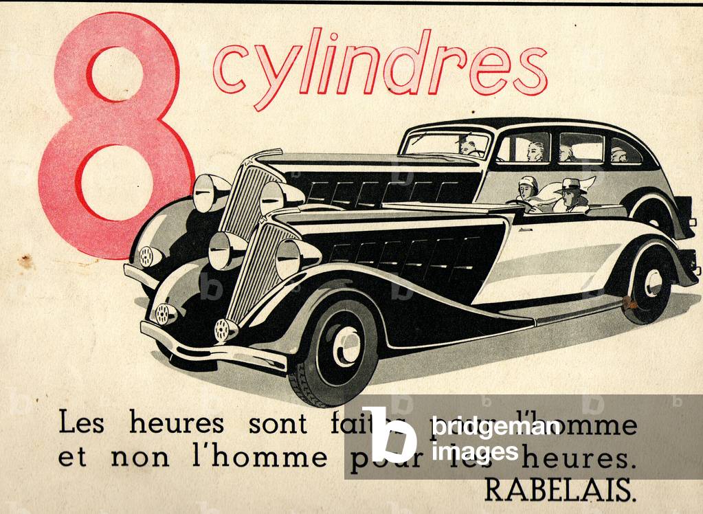Press advertisement for 8-cylinder cars