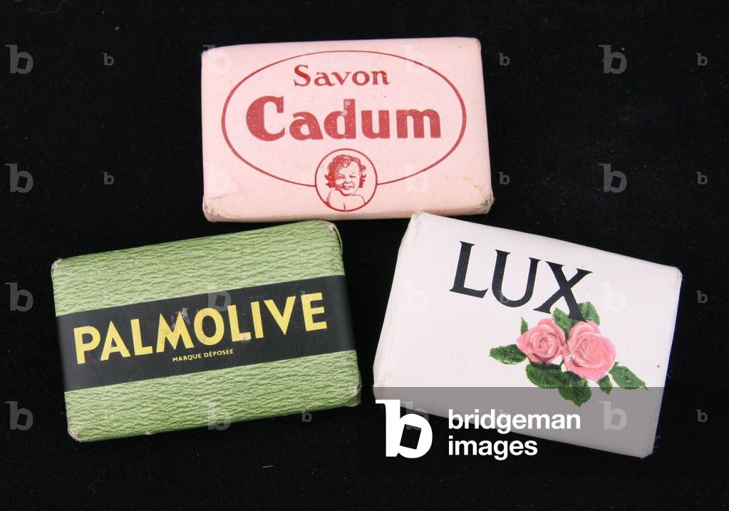 Three small soaps at the hotel Cadum Lux Palmolive around 1960