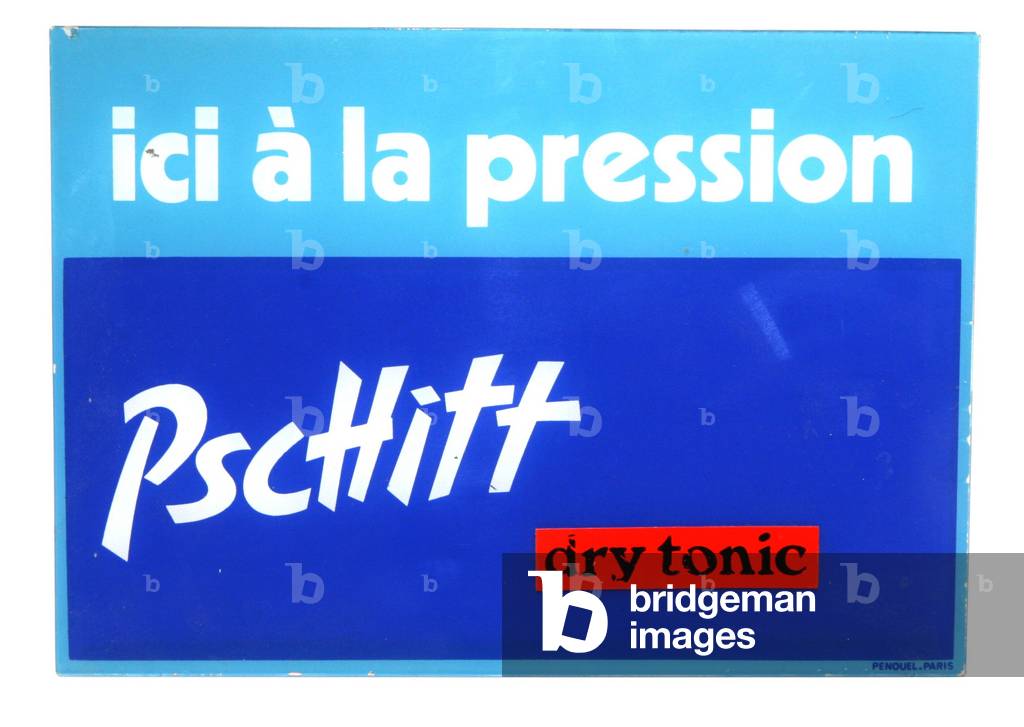 Glass advertising for soda Pschitt circa 1970