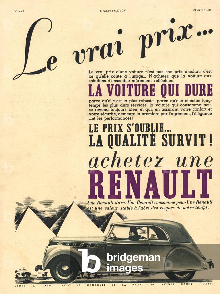 Press advertisement in 1937: Buy a Renault