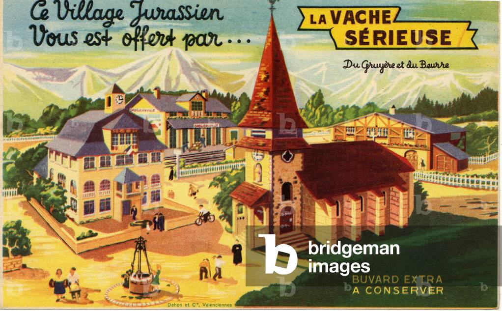 Buvard La coache Serieuse 1955 The Jurassian village