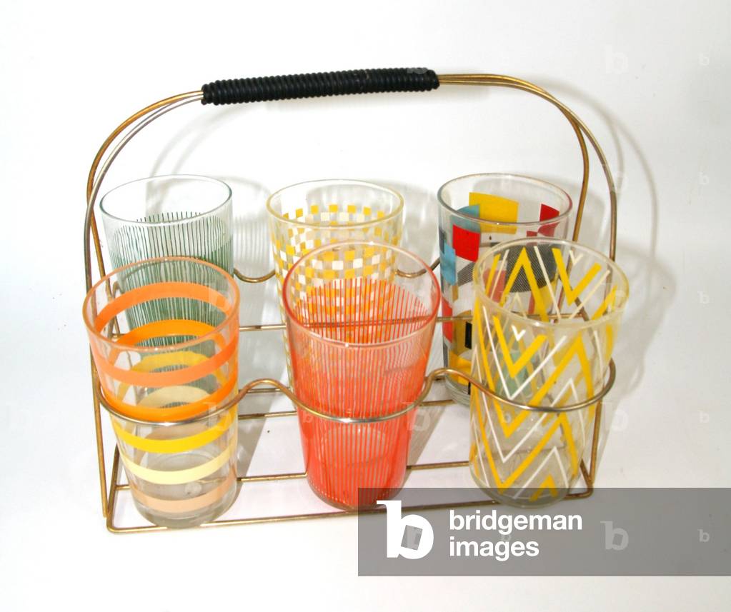 Glass service vintage 60s decoration