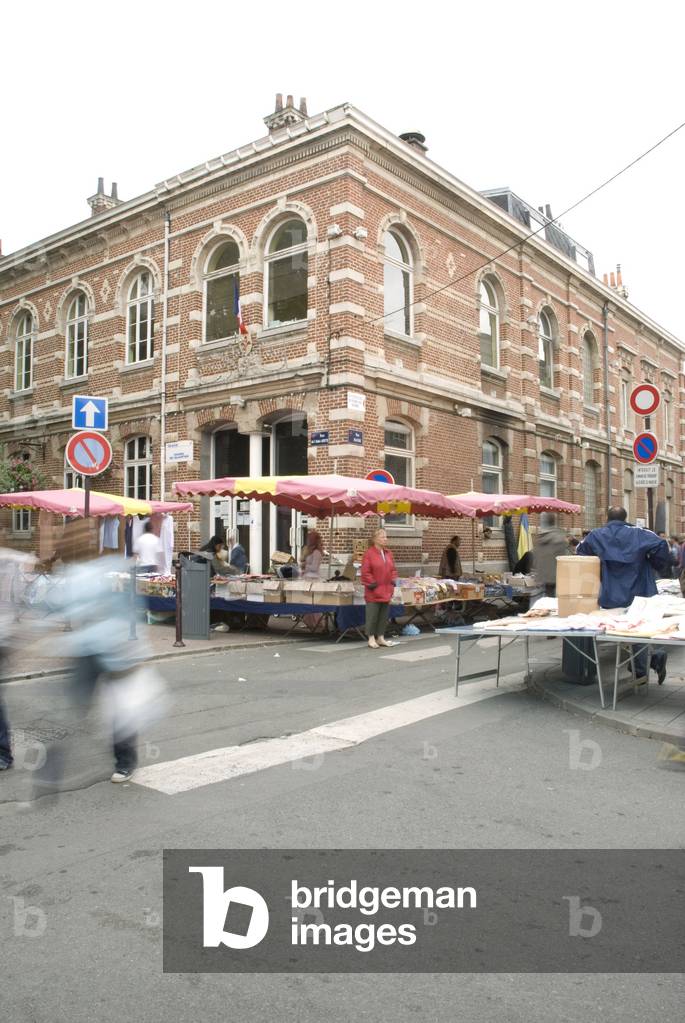 The walk of wazemmes, Rue de l'abbe aerts and Rue root in Lille (Nord, region Pas de Calais)