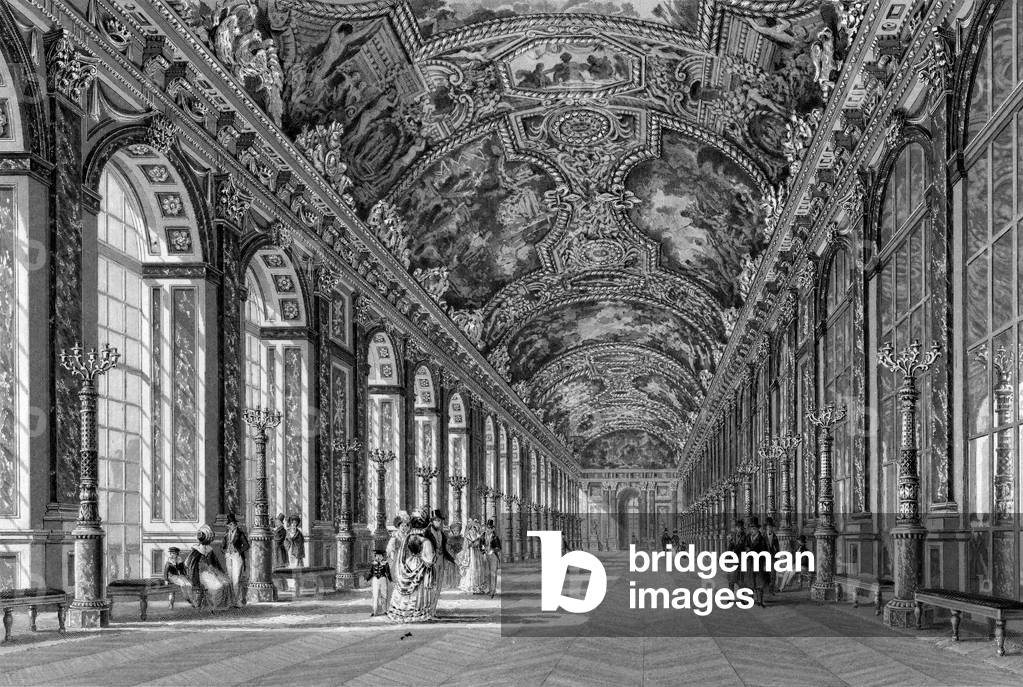 Image of Engraving depicting VERSAILLES/HALL MIRRORS 1801 by W. Mackenzie