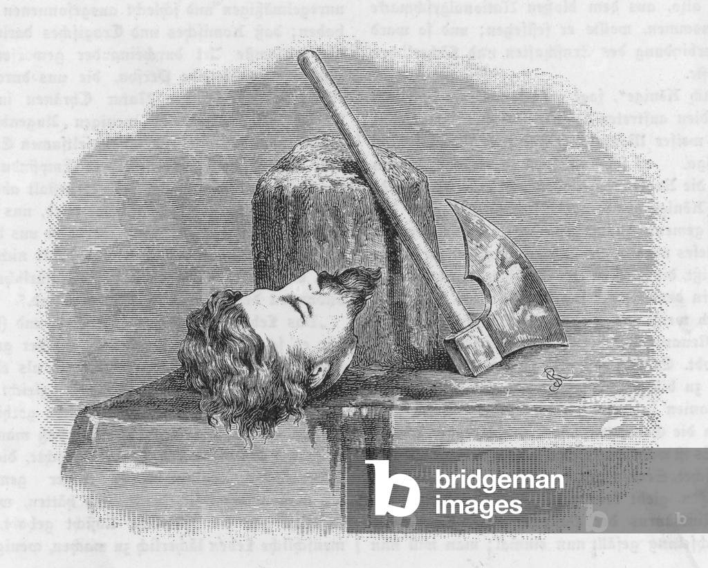 Image of Engraving depicting EXECUTION/BLOCK/HEAD/AXE 1801