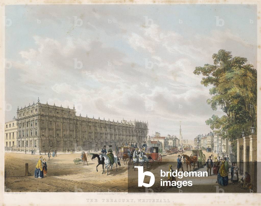 Immagine di Stampa "Whitehall" 1852 di E. Walker