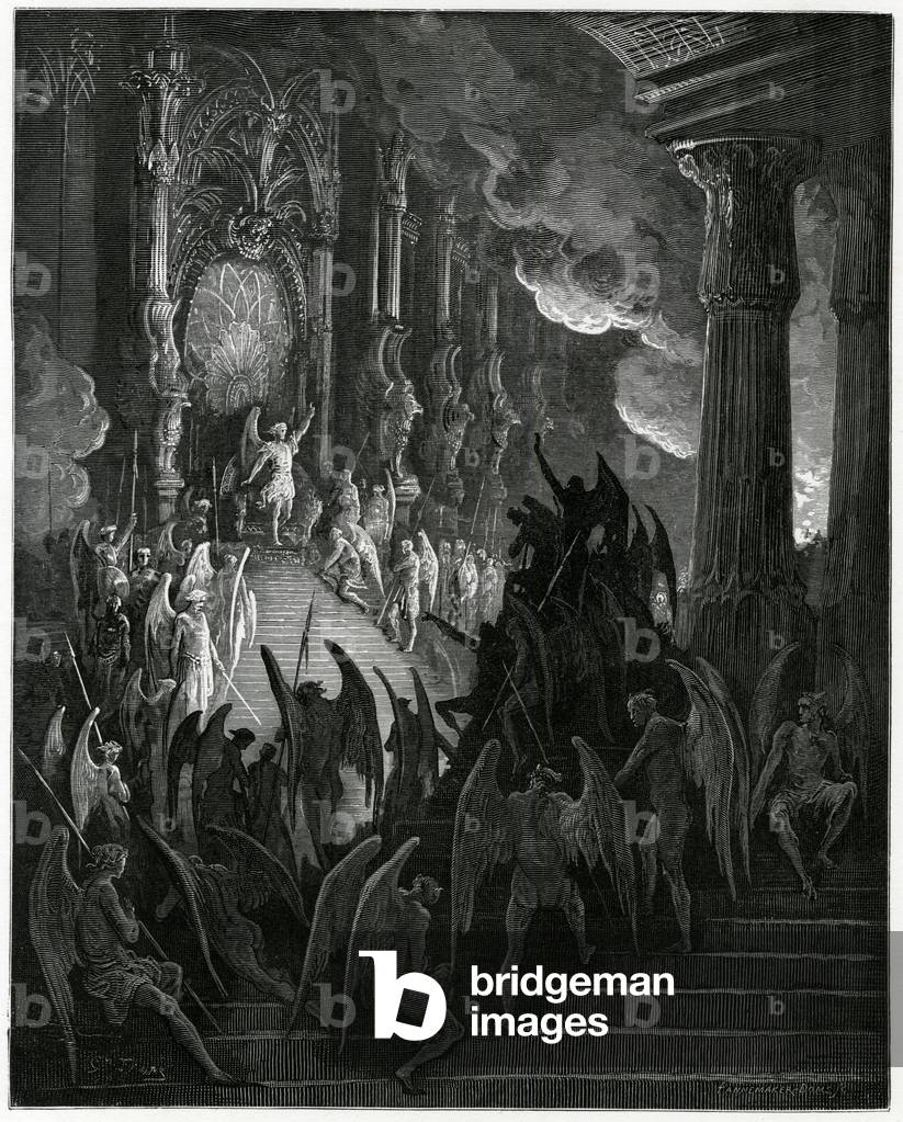 Image de Gravure représentant SATAN EN CONSEIL 1667 par Gustave Dore